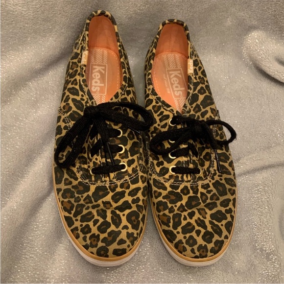 Keds Leopard Print Sneakers Canvas- Black and Tan Size 6 - Picture 6 of 6